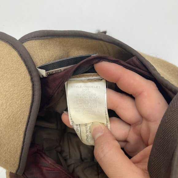 Vintage Retreat Aviator Trapper Hat Earflap Cap Beige Wool Blend Canada made - Picture 9 of 12